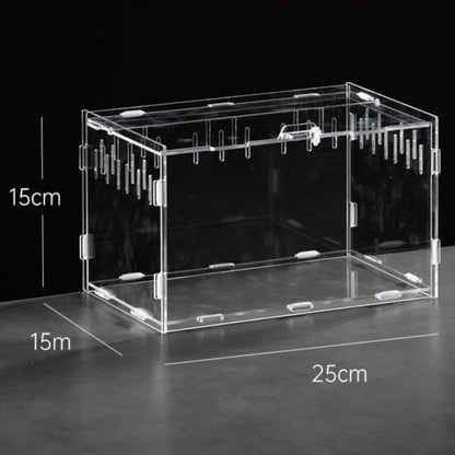 Durable Acrylic Reptile Habitat Anti-Escape Multiple Size Spider Feeding Case Clear Arboreal Lizard Breeding Box for Chameleon
