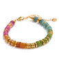 Yhpup Colorful Natural Stone Beads Chain Handmade Bracelet Bangle Waterproof Bohemia Stainless Steel Y2K Trendy Jewelry Gift