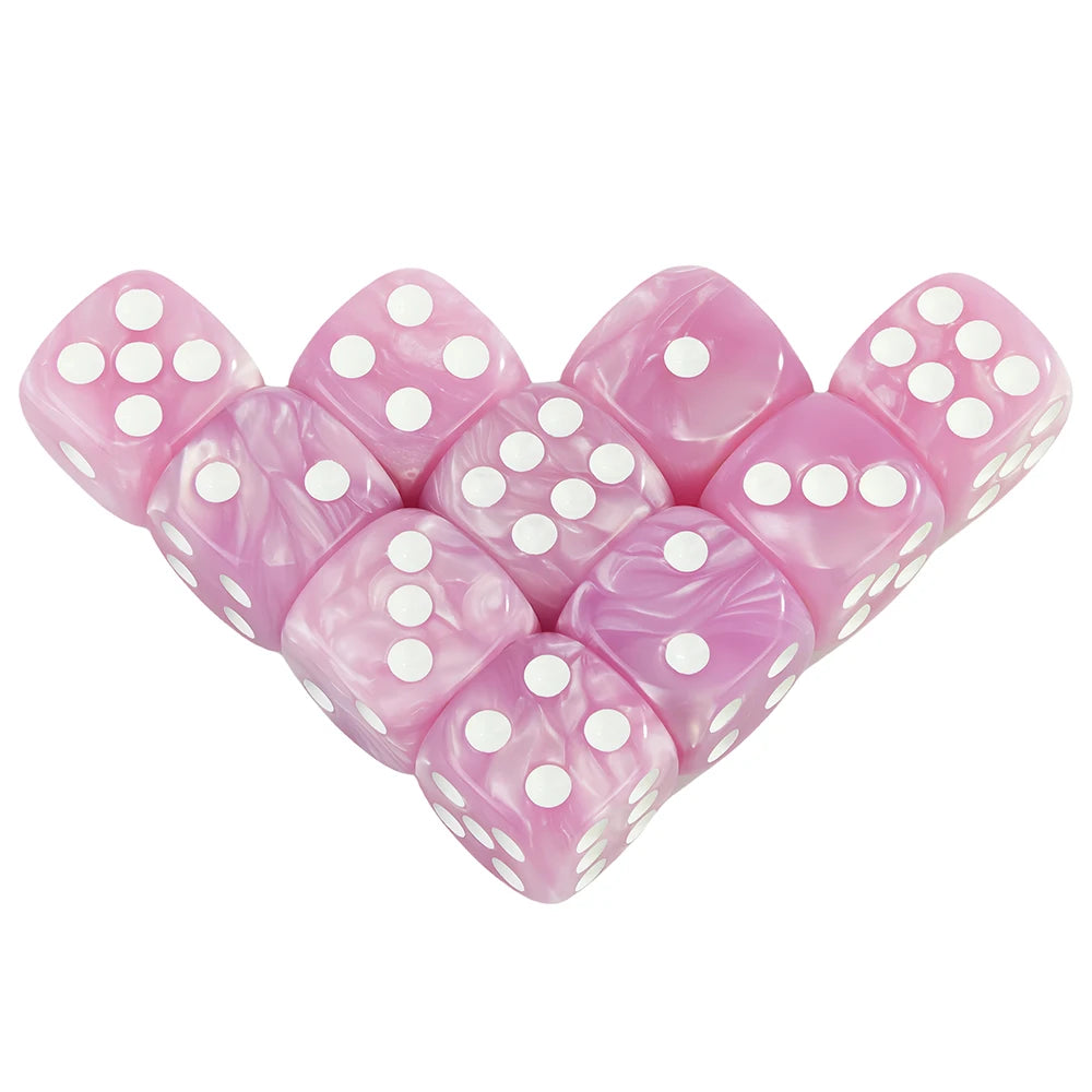 16MM Round Corner Game Dice Set 6-Sided Marble Acrylic Dices for  Tabletop Game Gambling Entertainment Party
