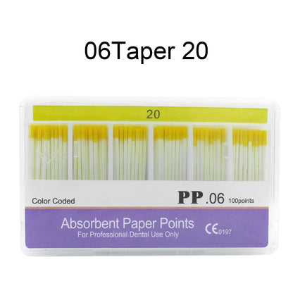 WELLCK 1 Box Dental Absorbent Paper Points Sterile Mixed Sizes 02 04 06 Taper 15-40# For Dentist Use Dentistry Materials