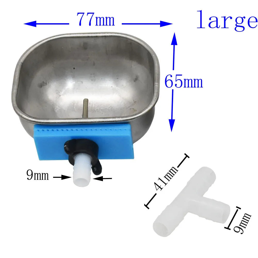 1 Pcs Rabbit Water Bowl Farm Rabbit Automatic Drinker Rabbit Cage Fix Cup Raising Fox Mink Stainless Steel Drinking Bowl