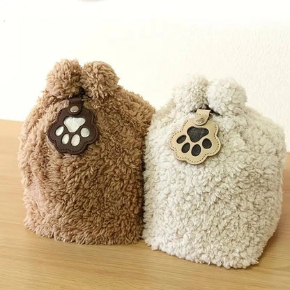 Pet Hair Commemorative Keychain Pu Leather Cat And Dog Fur Souvenir Keychain Dog Paw Pendant Pet Hair Storage Pendant Decoration
