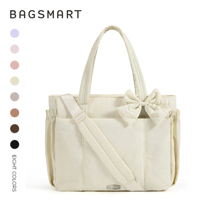 BAGSMART Large Capacity Tote Bag for Women Versatile Commuting Handbag Messenger Multiple Pockets Shoulder Sport Bag