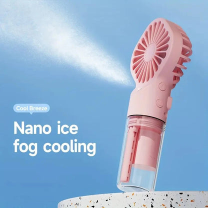 Portable Handheld Spray Fan - USB Charging Mini Humidifier Fan, Suitable for Travel and Outdoor Use as a Handheld Fan