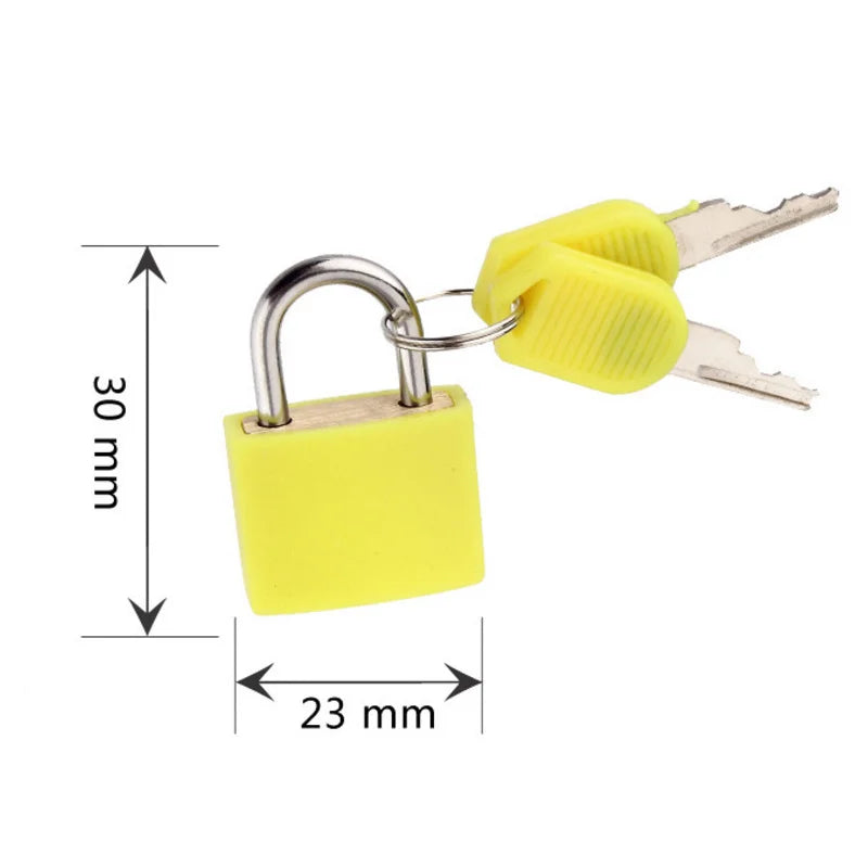Small mini High Quality Strong Steel Padlock Travel Suitcase Diary Lock Luggage Schoolbag Anti-theft Security Padlock 2 Keys