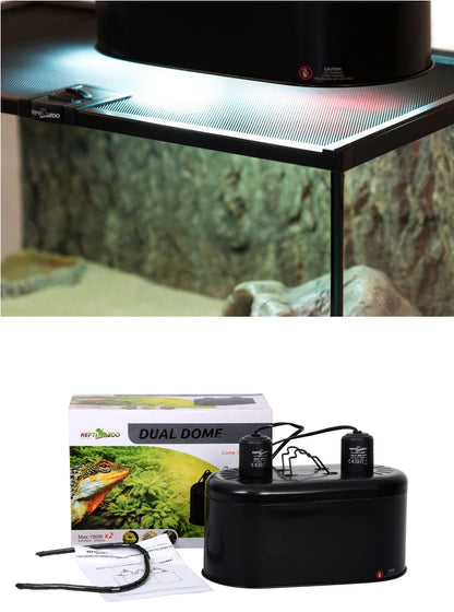 UVB Light Lampshade Fixture Dual Reptile Lamp Cap Combo Integration Design Heat Lighting Lamp Kit Bulb Holder Lampshade Emitter