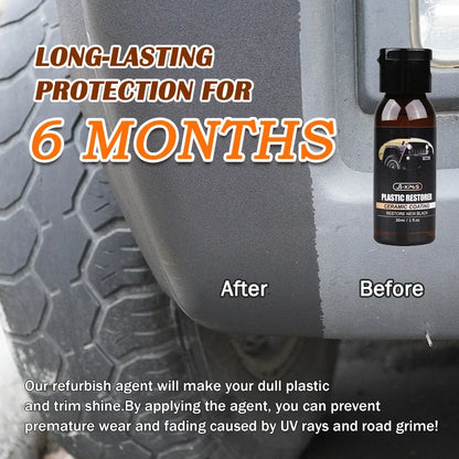 Car Plastic Restorer Ceramic Coating 2-3 Years Long-Lasting Protect Whitening Black Shine Plastic Trim & Rubber Care Product