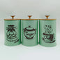 3Pcs Canister Set for Kitchen Counter, Coffee Sugar Tea Canister, Metal Vintage Kitchen Containers, Food Storage Containers