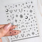 Black White Star 3D Nail Art Sticker Y2K Pentagram Self-Adhesive Decals Laser Shiny Glitters Starlight Manicure Ornaments Slider