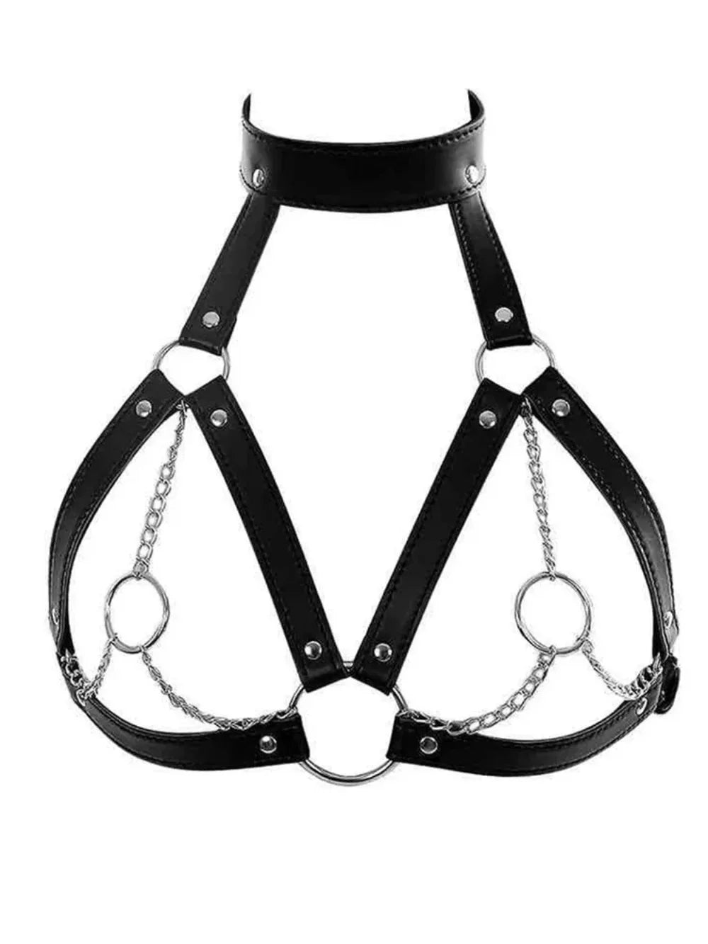 Women's Sensual Leather Body Harness Gothic Fetish Lingerie BDSM Restraint Straps Adult Sex Accessory