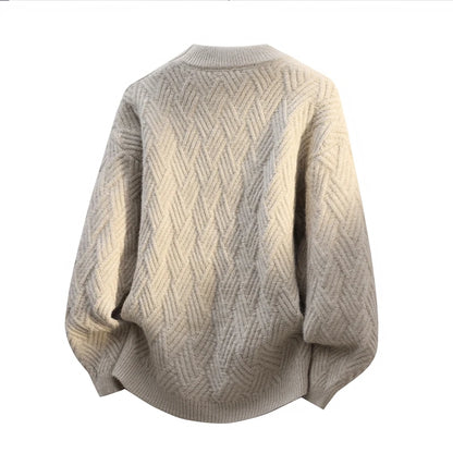 Warm Knitted Pullover 2025 New Winter Men's O-neck Casual Sweater High-quality Men's Pullover Clothing Size 4XL