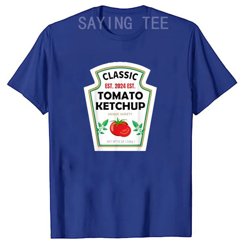 Red Ketchup Yellow Mustard DIY Costume Matching Couples Groups Halloween T-Shirt Gifts Lazy Easy Condiments Costumes Couple Tops
