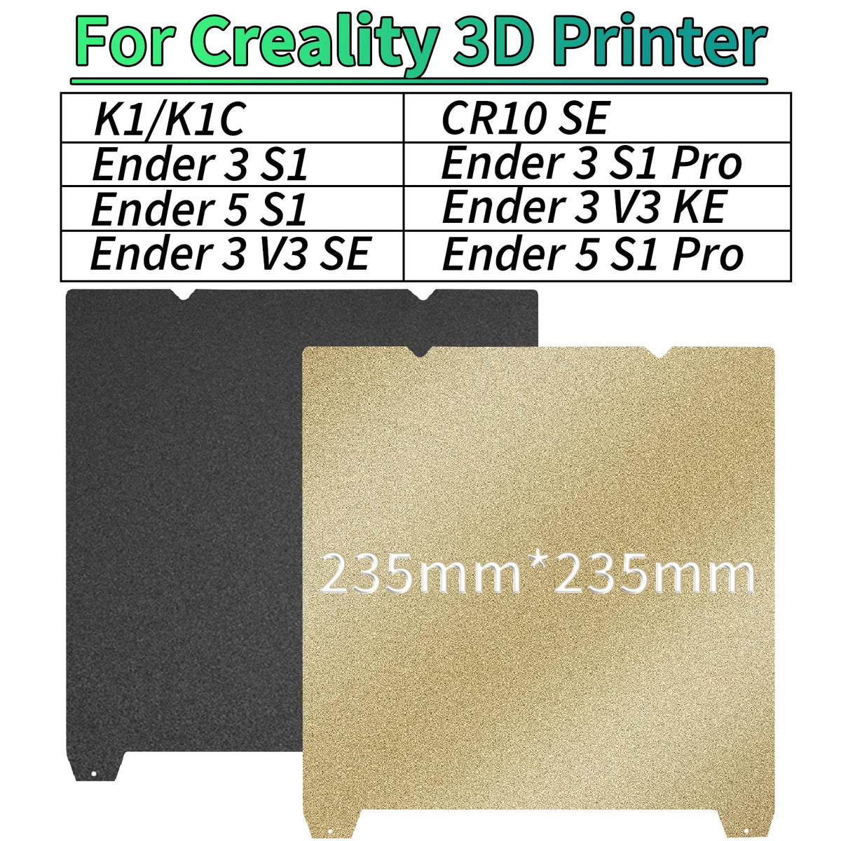 PEI Magnetic SHEET For Creality K1 PEI Build Plate K1C Bed Creality k1 Build Plate 235mmx235mm Ender 3 v3/ Ender 5 S1 pro hotbed