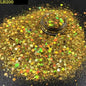 5g/BagGlitter Chameleon Nail Flakes Iridescent Chameleon Nail Powder Holographic Laser Colorful Nail Sequins 120 Colors Mix Size