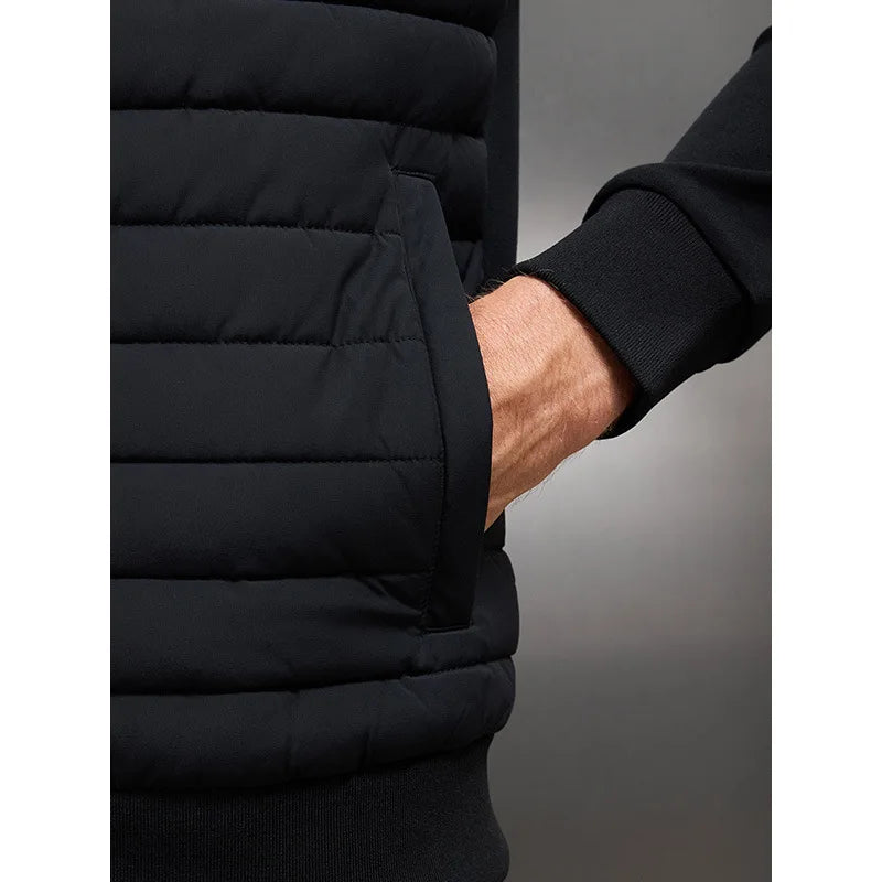 Autumn Winter Lightweight Stand Collar Down Jacket for Men Solid Slim Zipper Casual Warm Parkas Outwear Business Causal Jackets