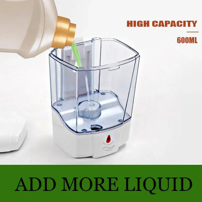 Automatic Touchless Soap Dispenser 700ml, Wall-Mounted Large Capacity Battery-Operated Sensor Hand Washer for Bathroom Kitchen