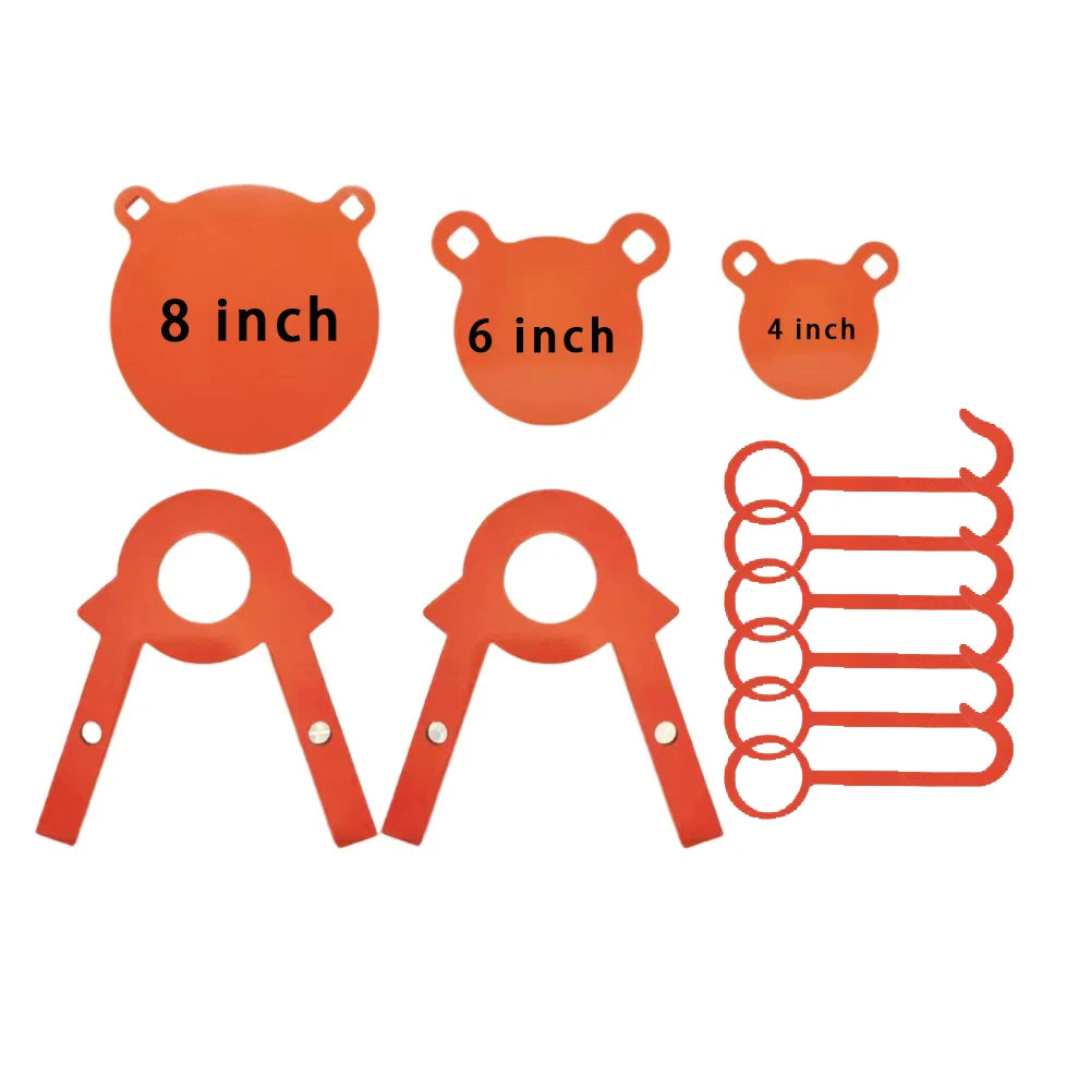 10mm thickness orange panda-shaped AR500 steel shooting practice target plate, suitable for live ammunition, strong and durable.