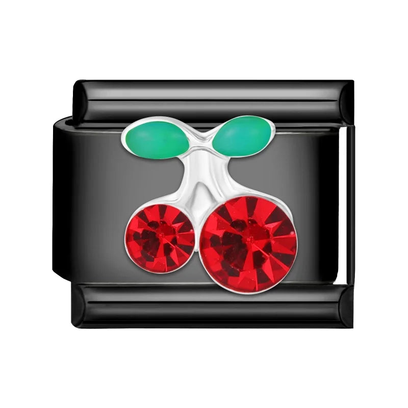 2025 New Original Black Red Stars Love Heart Bows Flower Italian Charm Link Fit 9mm Stainless Steel Jewelry DIY Making Bracelets
