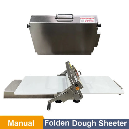 A Mini Pastry Portable Small Table Top Hand Manual Pizza Dough Sheeter Roller Croissant dough Flattener Laminator Machine