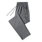 Men's Summer Ice Silk Pants Mesh Quick drying Ankle-banded Breathable Casual Thin Pants Loose Elastic Pants Sports Trousers
