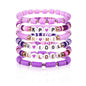6pcs Korean Pop K-Pop Bracelet Set Multicolor Kpop Group Lettering Jewelry Durable Fan Accessory Concert Cosplay Birthday Gift