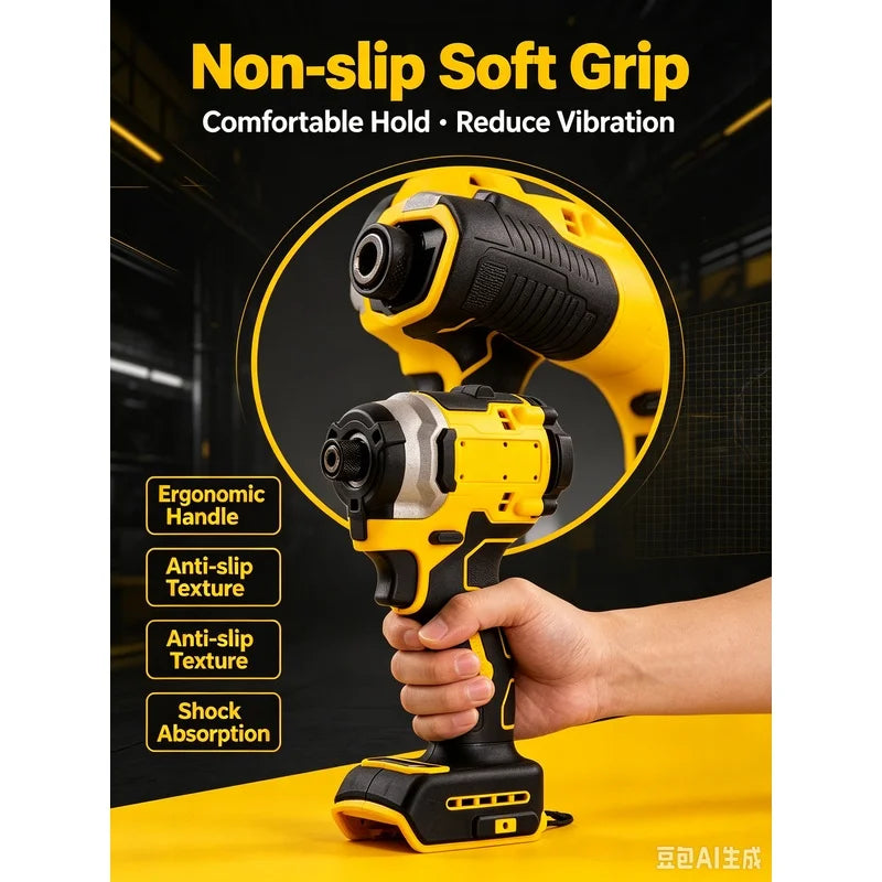 Professional Compact Brushless Impact Driver High Torque Rechargeable Power Screwdriver DIY Carpentry Construction Tool