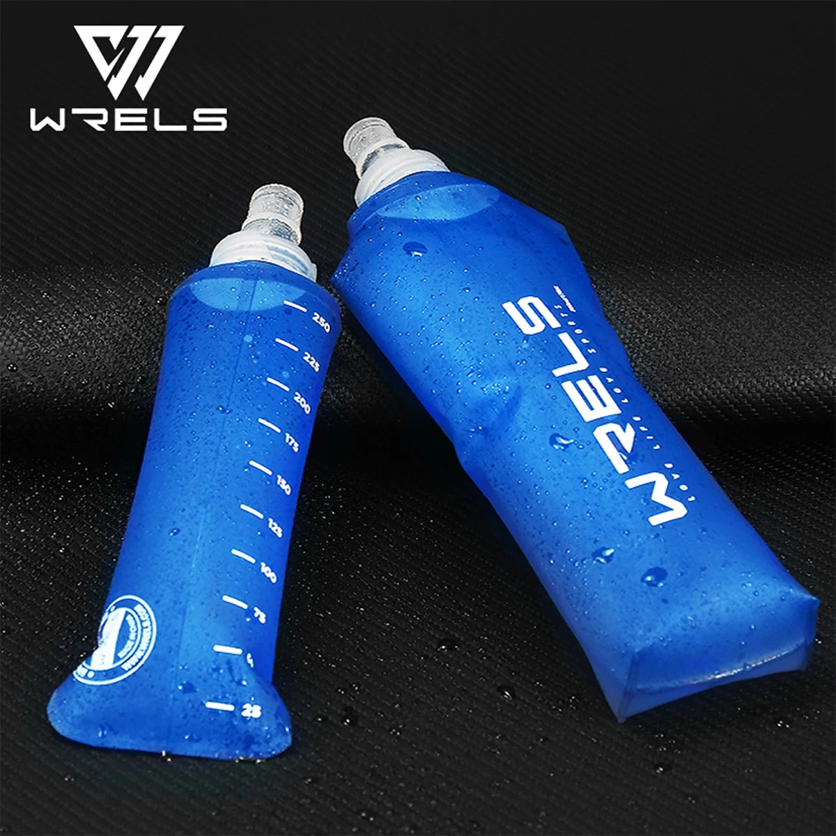 WRELS Outdoor Collapsible Silicone Bite Size Water Bottle Running Camping Hiking Travel Convenient Water Bottle 150ml 500ml 250m