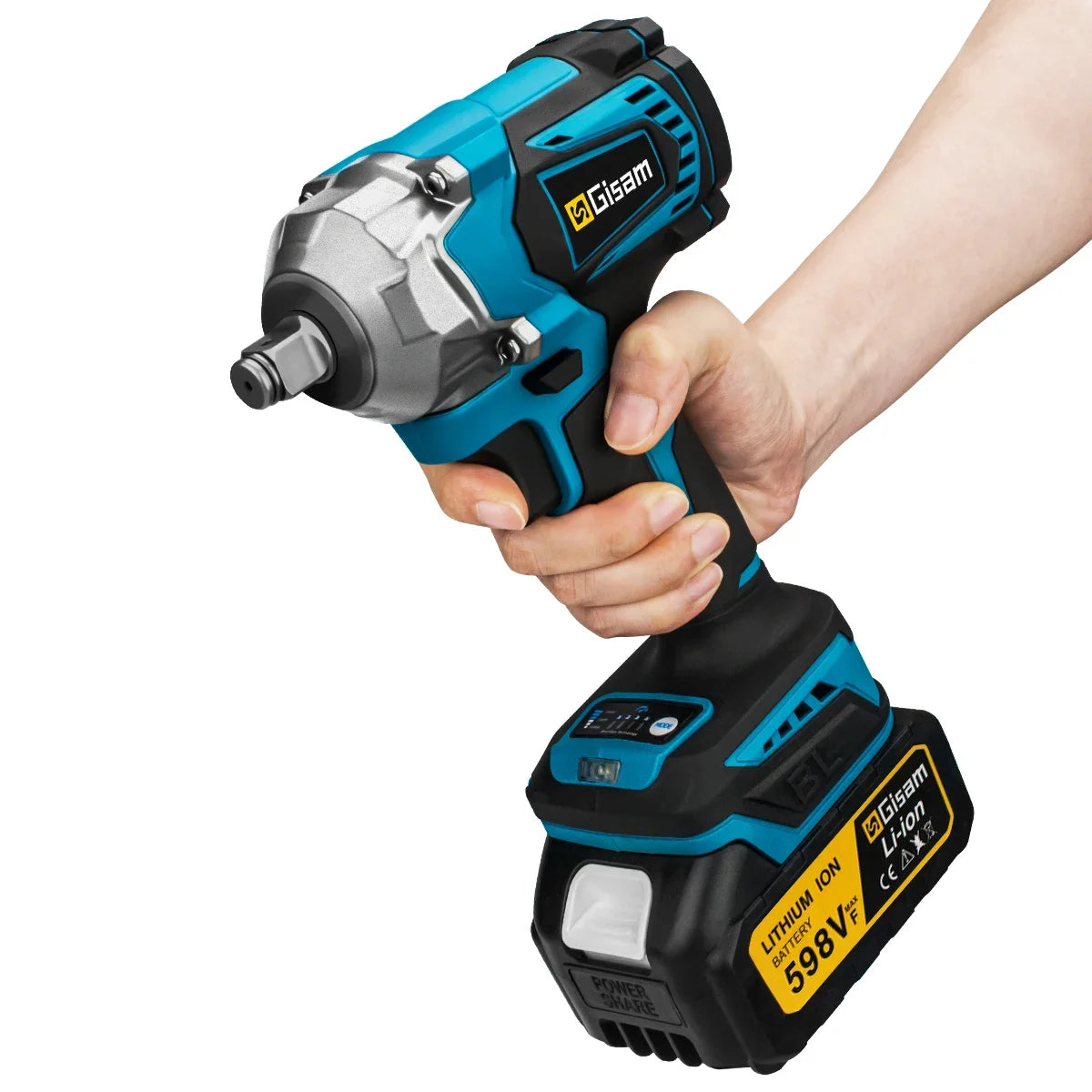 Gisam 1200N.M Brushless Electric Impact Wrench 1/2 inch Screwdriver Cordless Electric Wrench Tools for Makita 18V Battery Pins