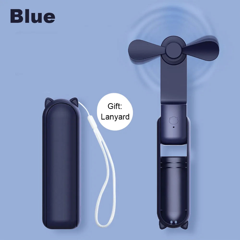 Handheld Mini Fan 3 in 1 Portable Fan 2000mAh USB Rechargeable with Power Bank Lightweight Pocket Small Fan for Travel Outdoor