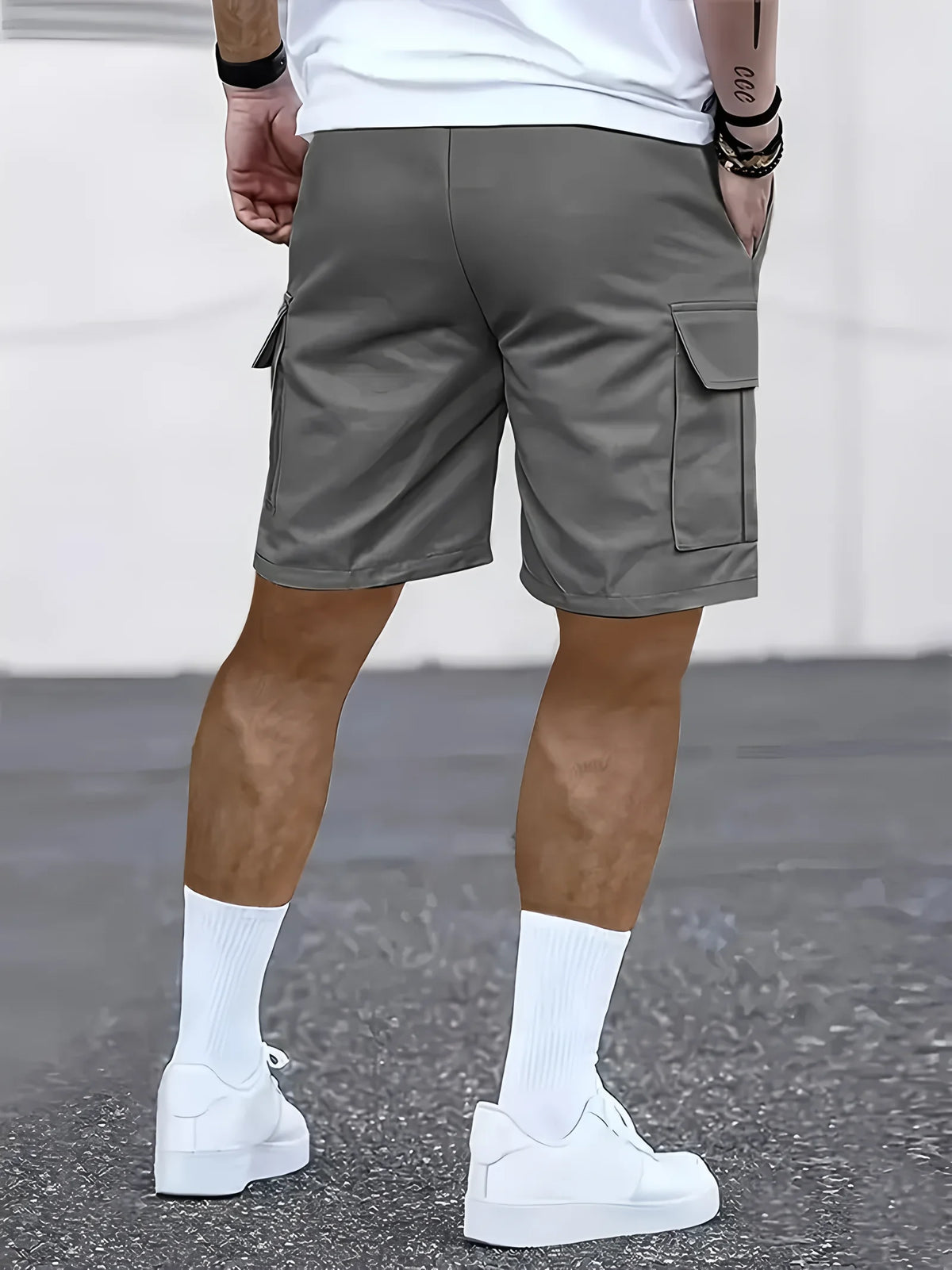 Men's work shorts; summer comfort; multi-pocket; outdoor leisure sport beach pants; elastic waistband