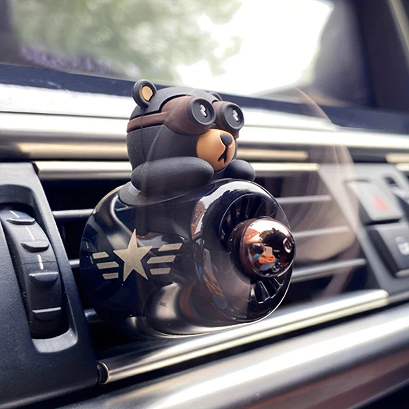 Rotating propeller pilot bear dog car air fresheners accessories decorations fun vent clip perfume diffuser aroma fragrance men