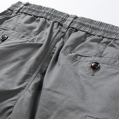 New Summer Men Cotton Multi pockets Cargo Shorts Jogger Loose Pants Man Casual Tooling Shorts Quality Male Shorts Pants NO Belts