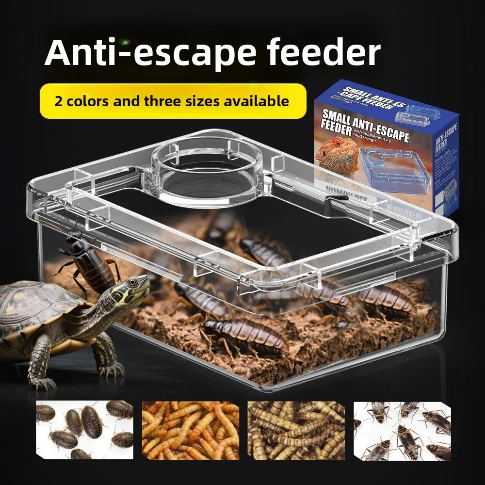 Reptile Lizards Geckos Feeding Bowls Anti Overturning Transparent Water Bowls Anti Escape
