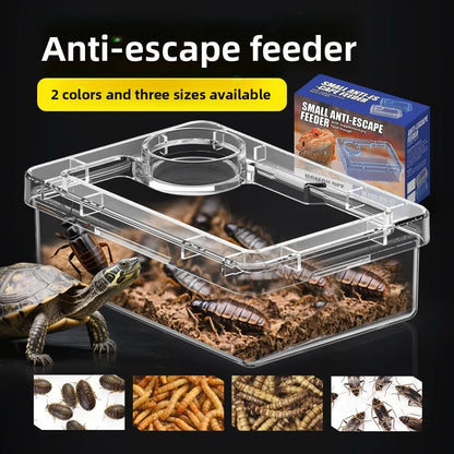 Reptile Lizards Geckos Feeding Bowls Anti Overturning Transparent Water Bowls Anti Escape