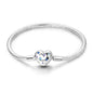 New Charm Bracelet 925 Silver Heart Shape Holy Mother Snake Chain Clasp Bracelet Fit Original Bead DIY Fashion Jewelry