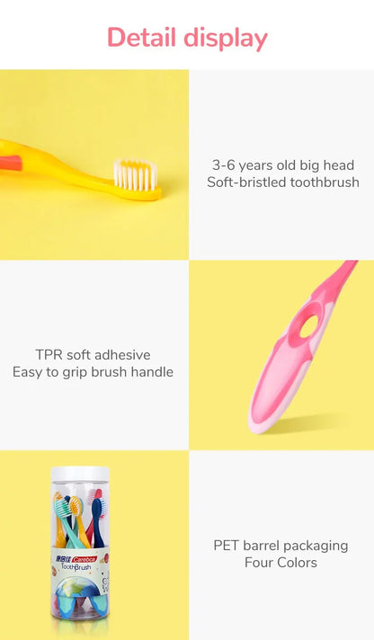 Children's Soft Bristle Toothbrush, Bucket Pack of 8 Pieces, 2-12 Year Old Baby Toothbrush, Change Period Toothbrush for Kids