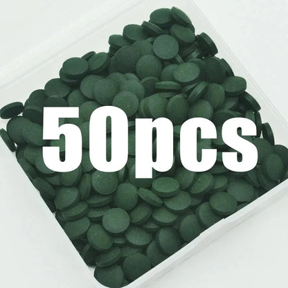 50-300Pcs High Purity Spirulina Tablets Spiral Seaweed Enrichment Favorite Pets Food Fish Crystal Red Shrimp Fish Food Aquarium