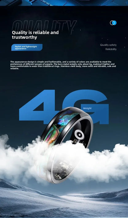 Colorful Abalone Shell Smart Ring Fitness Tracker Heart Rate Blood Oxygen Sleep Health Monitor Intelligent Jewelry Accessories