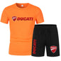 DUCATI Men's Summer Clothing Sets Short Sleeve T-Shirt Sports Shorts Motorcycle Theme Jogging Beachwear Regular outdoor jogging