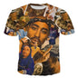 New T-Shirt Harajuku Men T-Shirt Fashion 2pac Graphic T Shirts Hip Hop Men's T-Shirts Summer Tops T-Shirts Man Designer Clothes