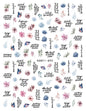 3d Nail Art Decals Spring Booming Violets Lavenders Purple Blue Pink Flowers Butterflys Stickers Decoration For Nail Tips Beauty