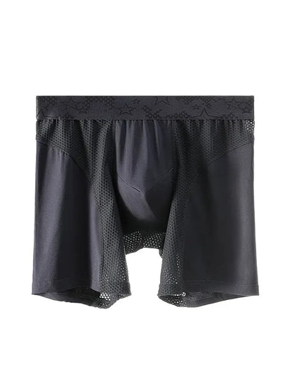 Extra Long Sports Underwear Men's Boxer Briefs Anti-Wear Leg Running Large Size Breathable Training Boxer Briefs