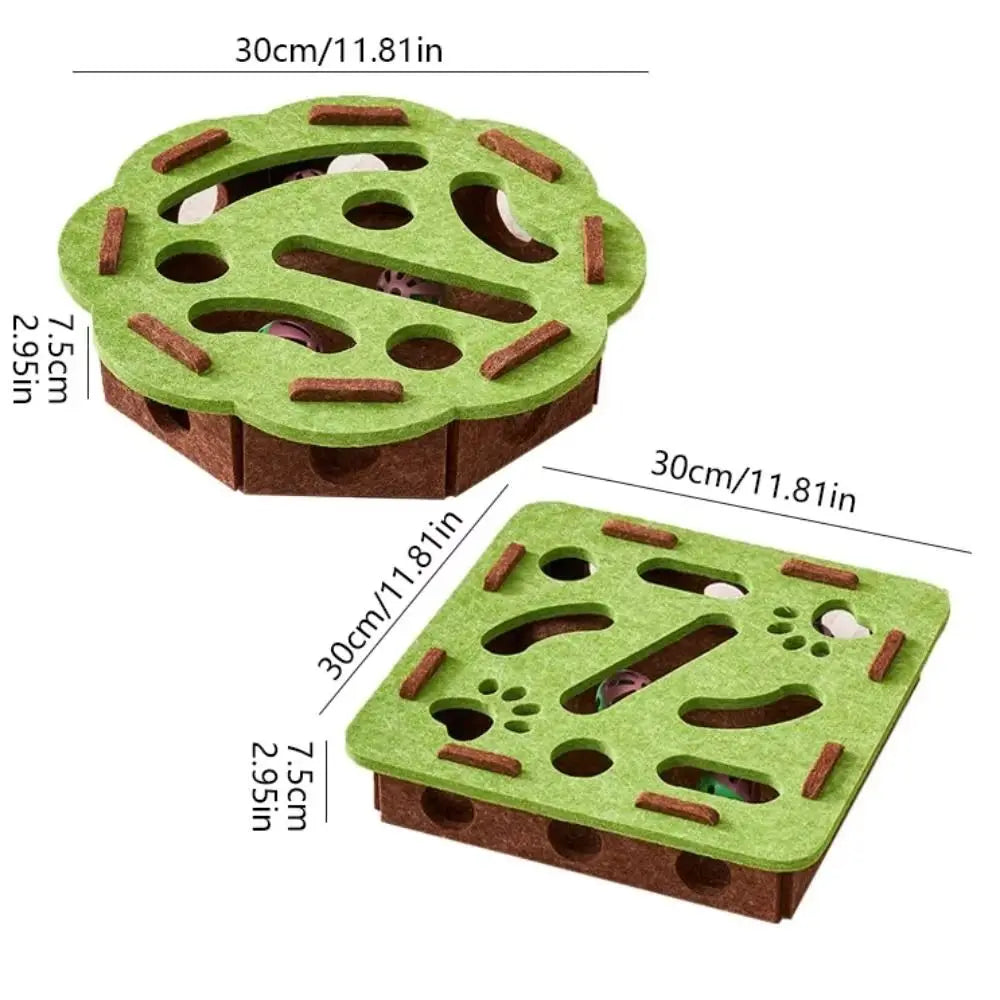 Cat Scratching Posts For Indoor Cat Puzzle Toy Felt Puzzle Box Cat Exercise Toy with Ball Kitten Interactive Indoor Exercise Toy