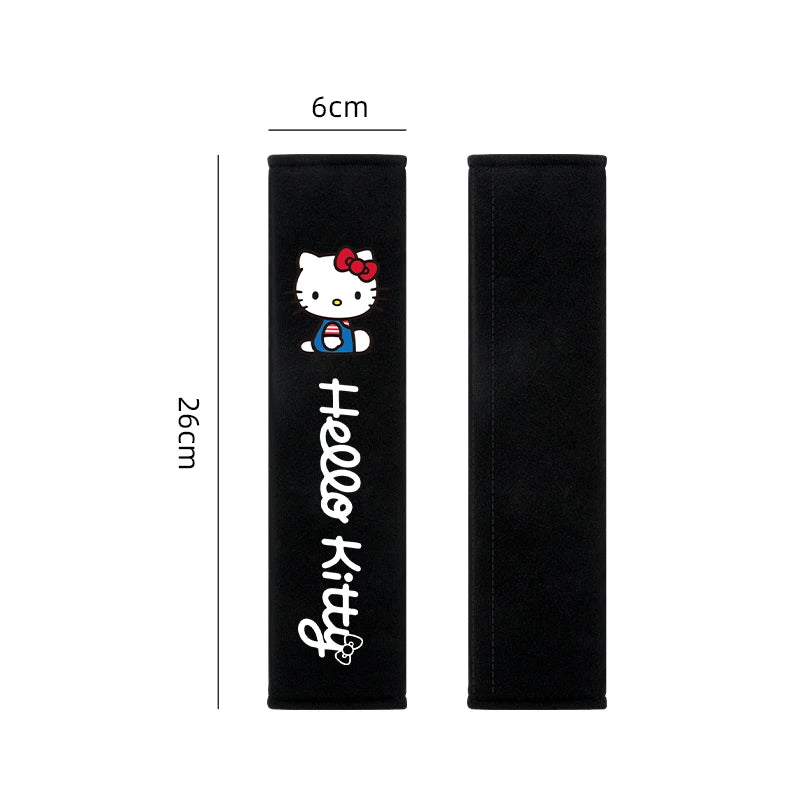 Hello Kitty Car Seat Belt Covers 2Pcs Soft Auto Seatbelt Shoulder Pads Universal Car Interior Accessories for Decoration Comfort
