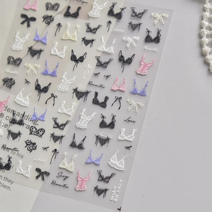 Colorful 5D Happy Birthday Nail Art Sticker Cake Candle Numbers Musical Note Cute Bear Stars Cherry Self Adhesive Manicure Decal