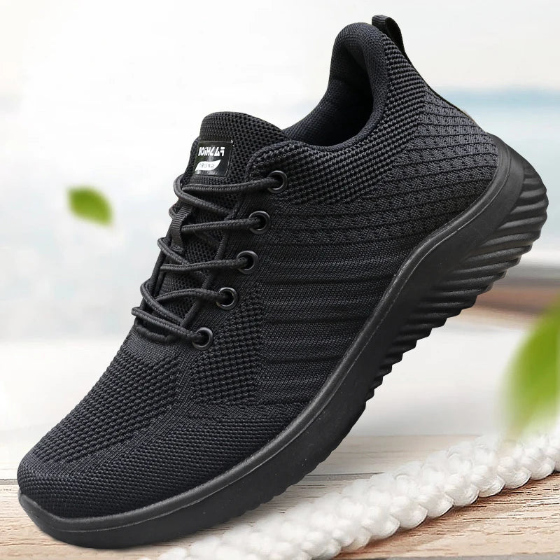 Men's Solid Lace-Up Casual Shoes, Lightweight Outdoor Sneakers Suitable for All-Season Training and Exercise, Lightweight, Breathable, Non-Slip, Ideal for Casual Walking Enthusiasts