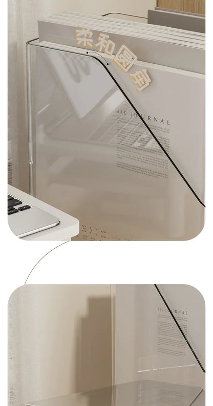 Large Capacity Desktop Organizer Box ZT3266 for Office Documents Stationery Books Storage Rack Transparent Plastic Material