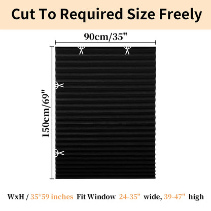No Drill Blinds Stick on Curtains Blinds for Bedroom Kitchen Bathroom Windows Light Filtering Privacy Protection with Clips
