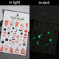 1sheet 5D Halloween Nail Stickers Pink/Green/Black Cartoon Pattern Nail Art Slider DIY For Sweet Cool Girl Cute Nail Decoration