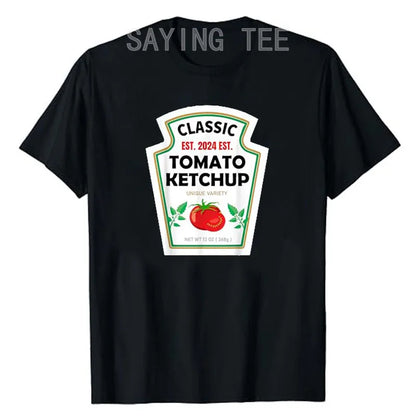 Red Ketchup Yellow Mustard DIY Costume Matching Couples Groups Halloween T-Shirt Gifts Lazy Easy Condiments Costumes Couple Tops